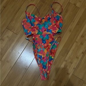 Revolve Floral One-Piece Swimsuit